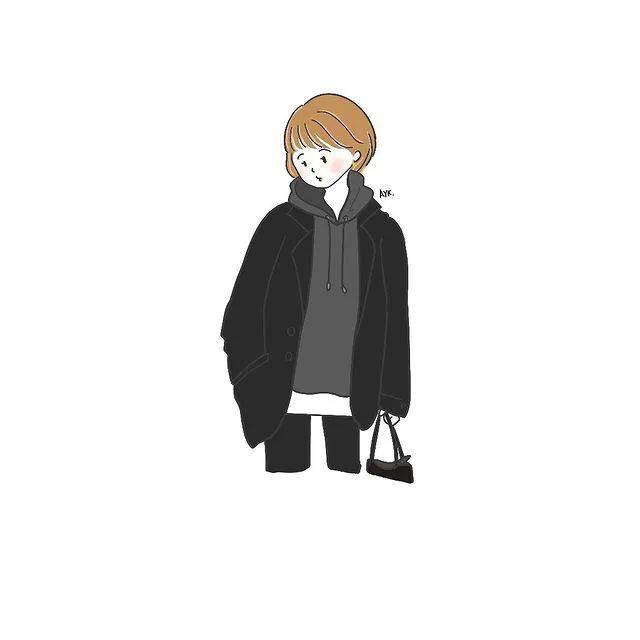小清新簡筆畫女生微信頭像(女生ins文藝風頭像)