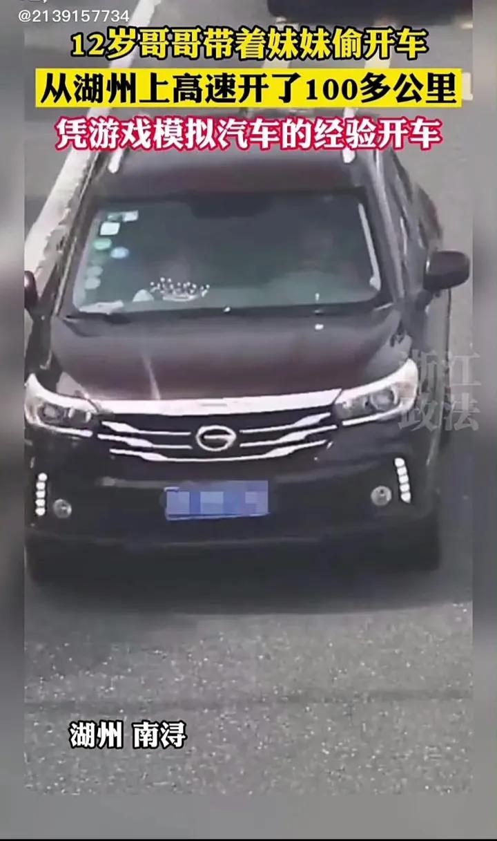 12歲哥哥帶妹妹上高速(一個(gè)敢開一個(gè)敢坐)