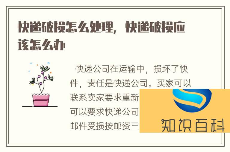 快遞破損怎么處理，快遞破損應該怎么辦