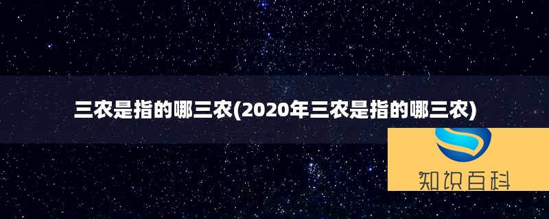 三農是指的哪三農(2020年三農是指的哪三農)
